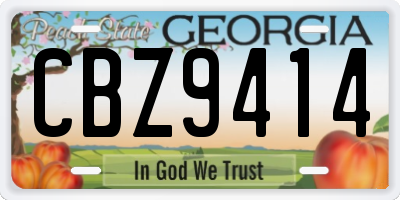 GA license plate CBZ9414
