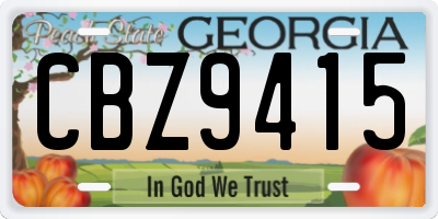 GA license plate CBZ9415