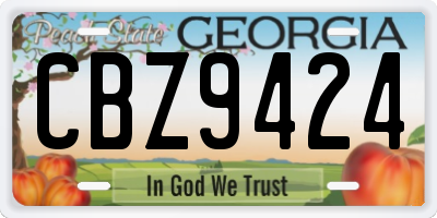 GA license plate CBZ9424