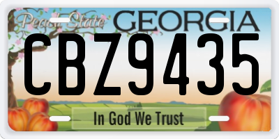 GA license plate CBZ9435