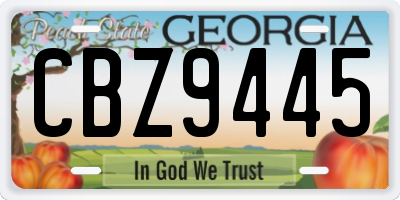 GA license plate CBZ9445