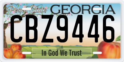GA license plate CBZ9446