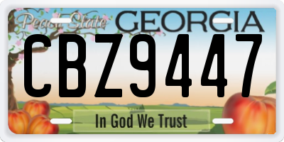 GA license plate CBZ9447