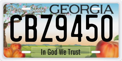 GA license plate CBZ9450