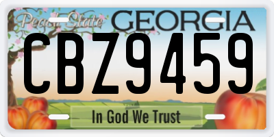 GA license plate CBZ9459