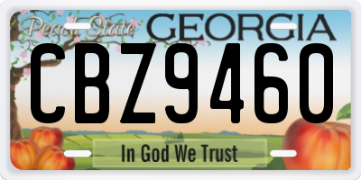 GA license plate CBZ9460