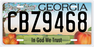 GA license plate CBZ9468
