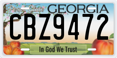GA license plate CBZ9472