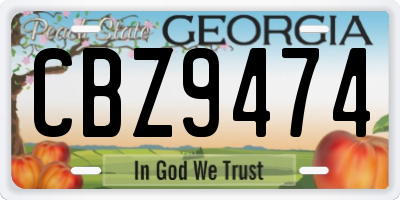 GA license plate CBZ9474