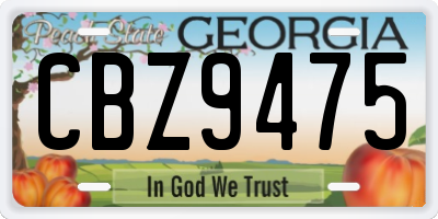 GA license plate CBZ9475