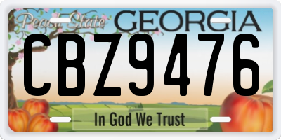 GA license plate CBZ9476