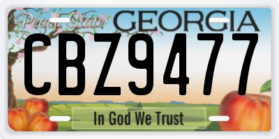 GA license plate CBZ9477