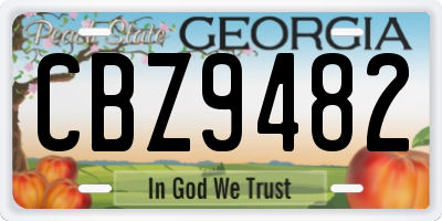 GA license plate CBZ9482