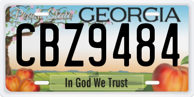 GA license plate CBZ9484