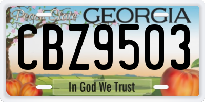 GA license plate CBZ9503