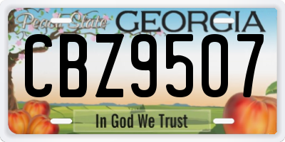 GA license plate CBZ9507