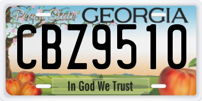 GA license plate CBZ9510