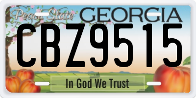 GA license plate CBZ9515