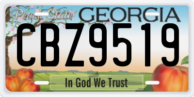 GA license plate CBZ9519