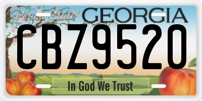 GA license plate CBZ9520