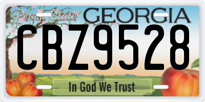 GA license plate CBZ9528