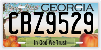 GA license plate CBZ9529