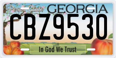 GA license plate CBZ9530