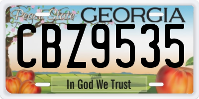 GA license plate CBZ9535