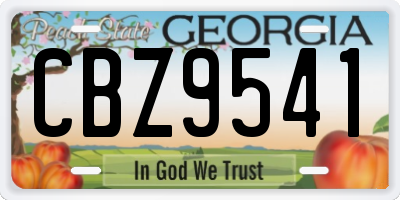GA license plate CBZ9541