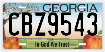GA license plate CBZ9543
