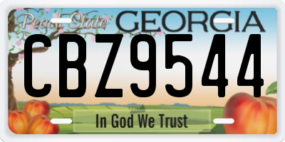 GA license plate CBZ9544