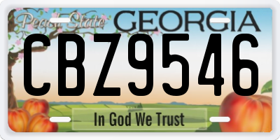 GA license plate CBZ9546