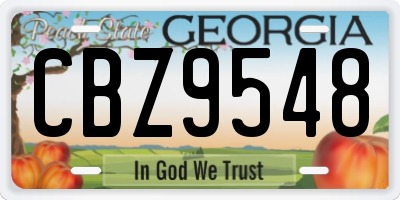GA license plate CBZ9548