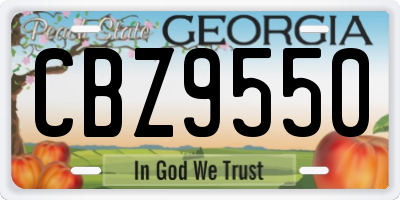 GA license plate CBZ9550