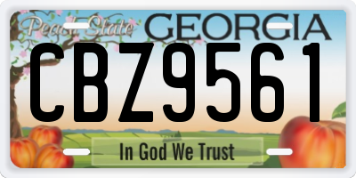 GA license plate CBZ9561