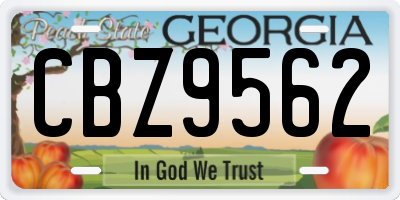 GA license plate CBZ9562