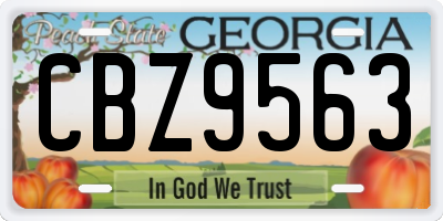 GA license plate CBZ9563
