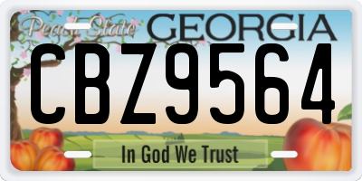 GA license plate CBZ9564