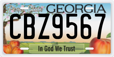 GA license plate CBZ9567
