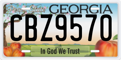 GA license plate CBZ9570