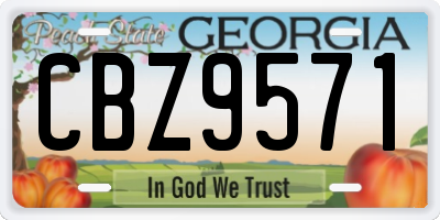 GA license plate CBZ9571