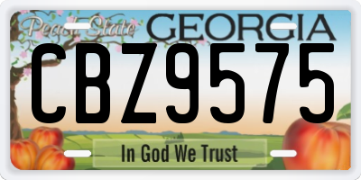 GA license plate CBZ9575