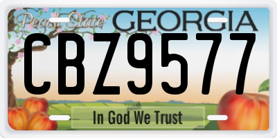GA license plate CBZ9577
