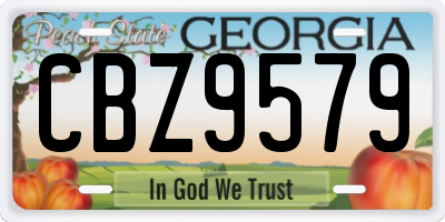 GA license plate CBZ9579