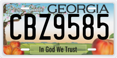 GA license plate CBZ9585