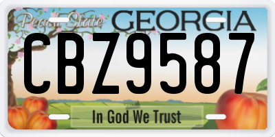 GA license plate CBZ9587