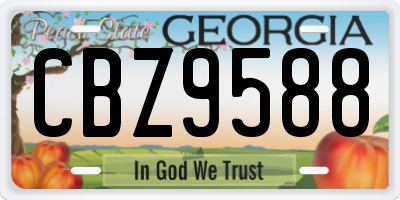 GA license plate CBZ9588