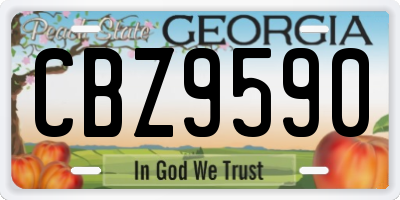 GA license plate CBZ9590