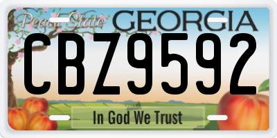 GA license plate CBZ9592