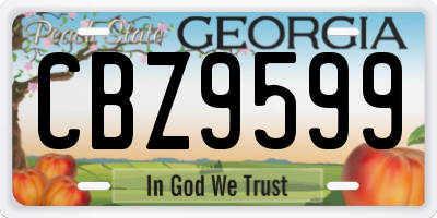 GA license plate CBZ9599